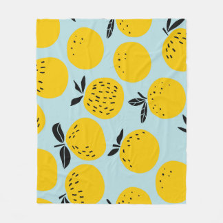 Couverture Polaire Oranges Été : Motif Vintage fruité