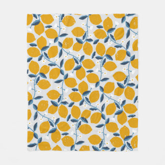Couverture Polaire Oranges, mandarines : motif floral vintage.