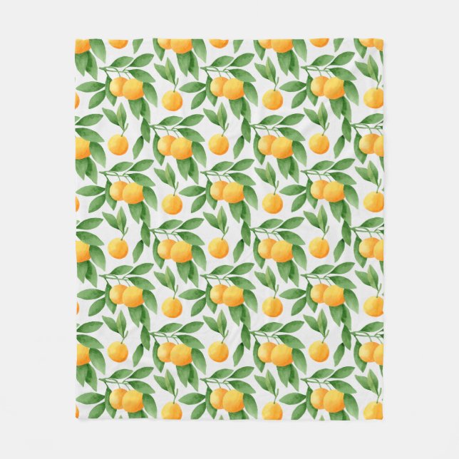 Couverture Polaire Oranges ou mandarines motif (Devant)