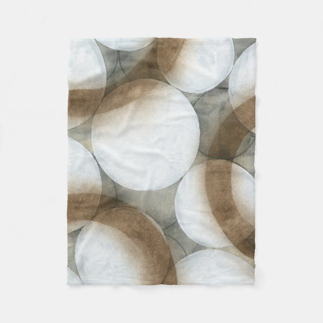Couverture Polaire Orbes blanches et cercles Brown (Devant)