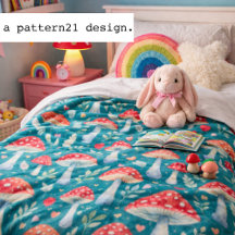 oreiller jeté à motif de champignon en aquarelle