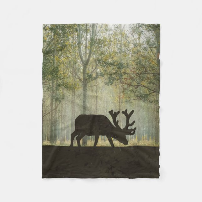 Couverture Polaire Orignaux dans l'illustration de forêt (Devant)