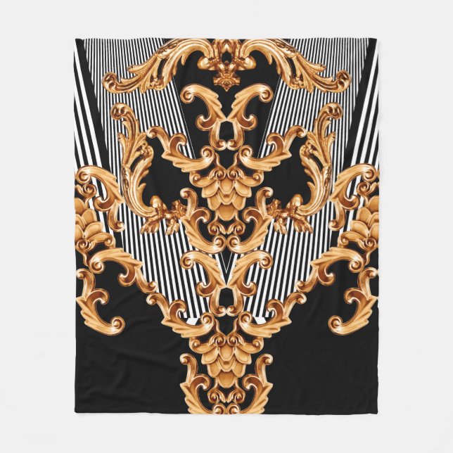 Couverture Polaire Ornement baroque doré (Devant)