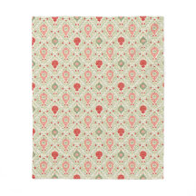 Ornement de Noël Rétro Rose, Rouge, Vert 