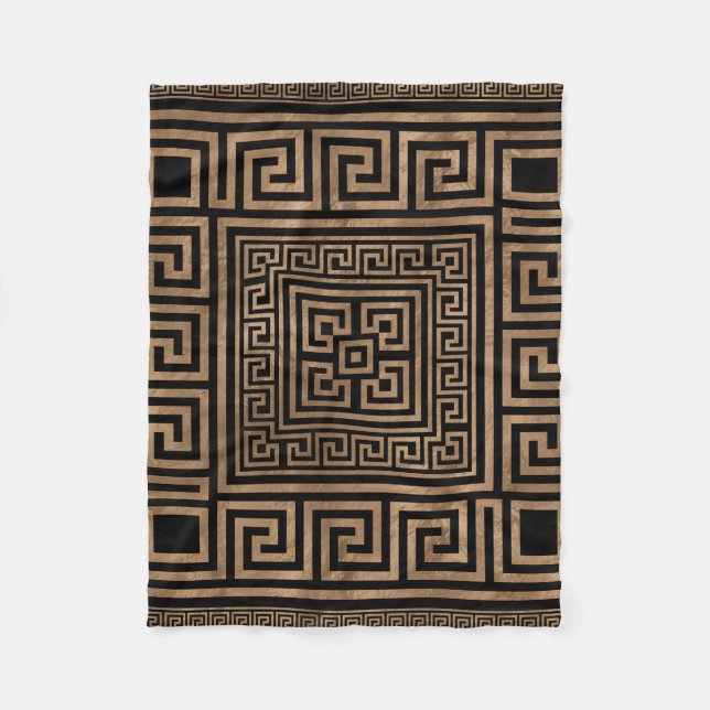 Couverture Polaire Ornement principal grec - méandre grec - or sur le (Devant)