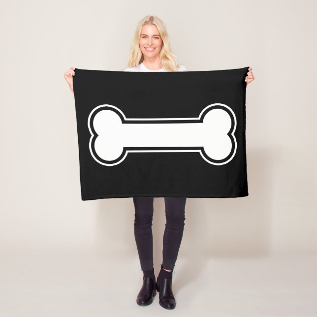 Couverture Polaire Os De Chien Cartographié Noir Et Blanc (En situation)