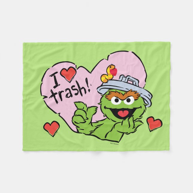 Couverture Polaire Oscar "I Love Trash" Valentine (Devant (Horizontal))