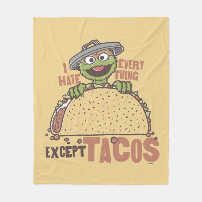 Couverture Polaire Oscar Je Déteste Tout Sauf Les Tacos (Devant)