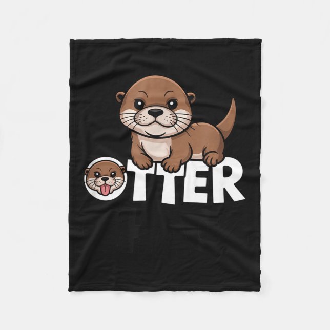 Couverture Polaire Otter Chaos Funny Animal Lover Cute Pun Sayings Qu (Devant)