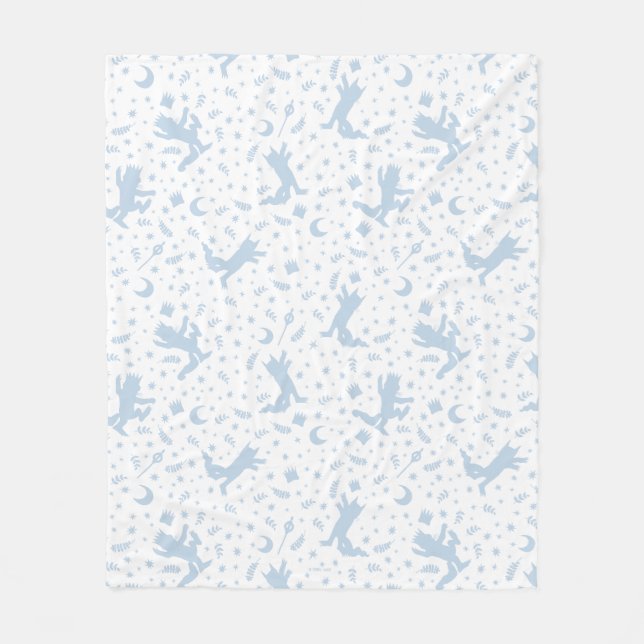Couverture Polaire Où les choses sauvages Blue Floral (Devant)