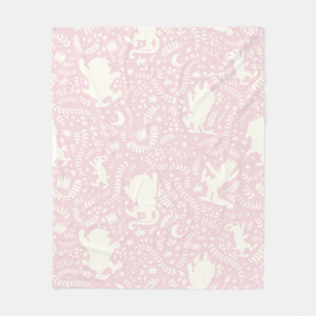Couverture Polaire Où les choses sauvages rose modèle floral (Devant)