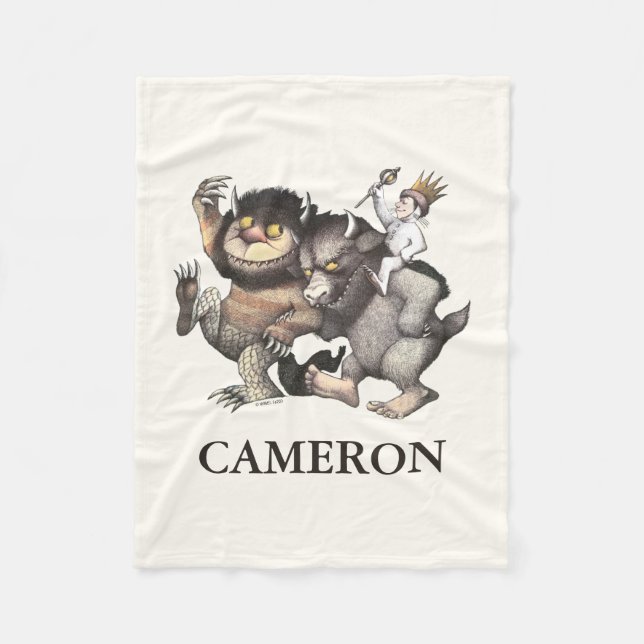 Couverture Polaire Où sont les choses sauvages | Ajouter Votre Nom (Devant)