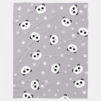 Couverture Polaire Ouatine mignonne grise d'atterrisseur du panda |