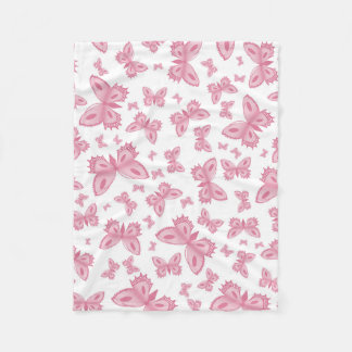 Couverture Polaire Ouatine rose de papillon