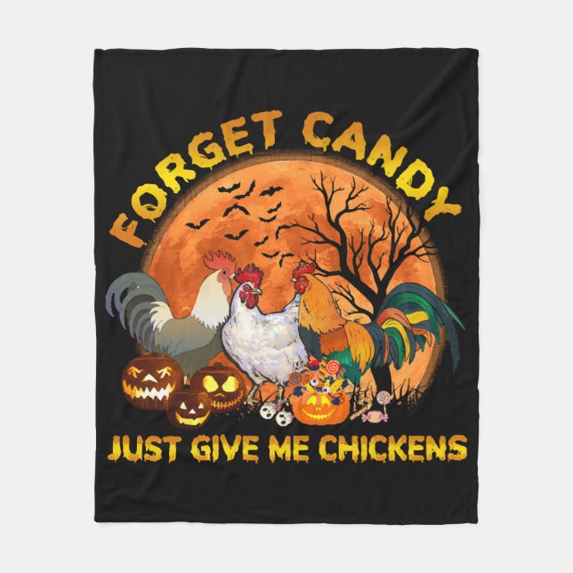 Couverture Polaire Oubliez les bonbons, donnez-moi juste des poulets (Devant)