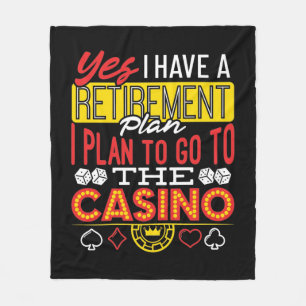 Couverture Polaire Oui J'ai un plan de retraite Casino Funny Gambler