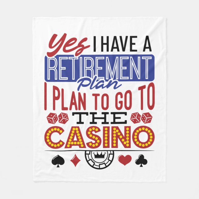 Couverture Polaire Oui J'ai un plan de retraite Casino Gambler (Devant)