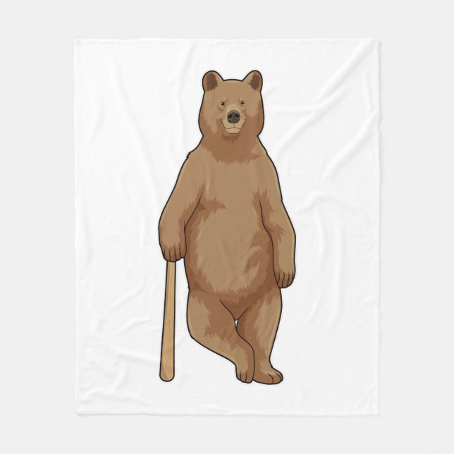 Couverture Polaire Ours au baseball avec batte de baseball (Devant)