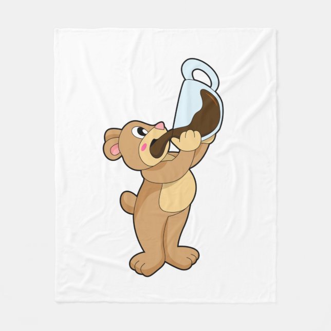 Couverture Polaire Ours avec café Coupe (Devant)