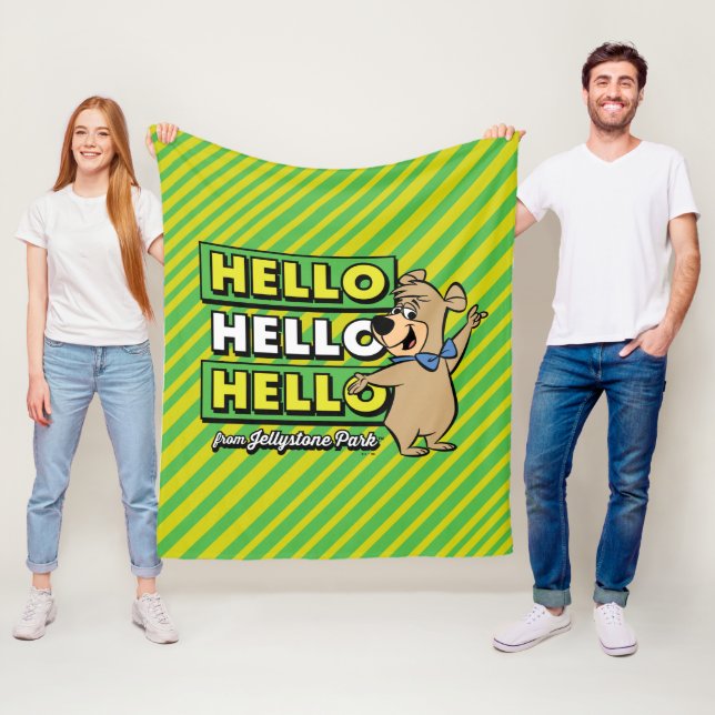 Couverture Polaire Ours Boo Boo Bonjour Bonjour Bonjour De Jellystone (En situation)