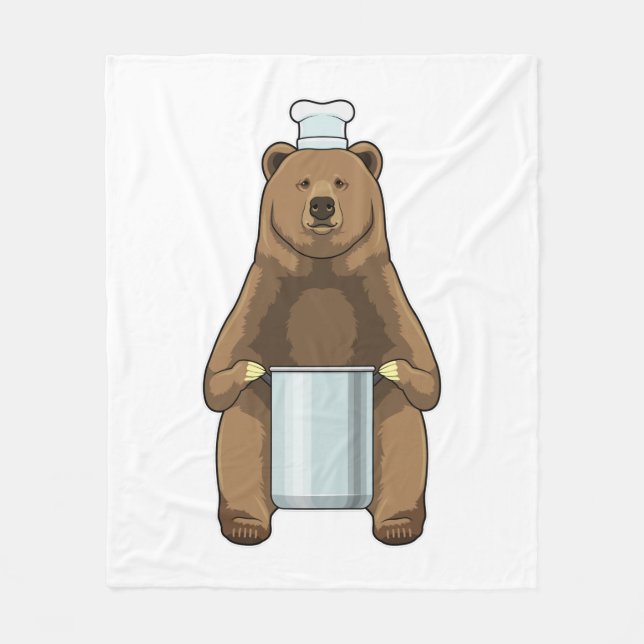 Couverture Polaire Ours comme cuire avec pot de Cuisine (Devant)