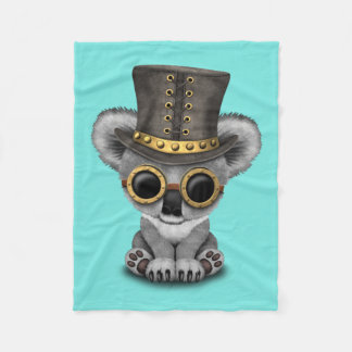 Couverture Polaire Ours de koala mignon de bébé de Steampunk