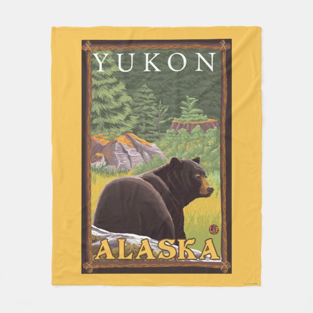 Couverture Polaire Ours noir dans la forêt - le Yukon, Alaska (Devant)
