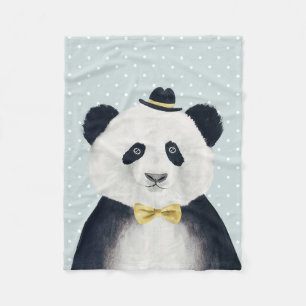 Couverture Polaire Ours panda d'aquarelle