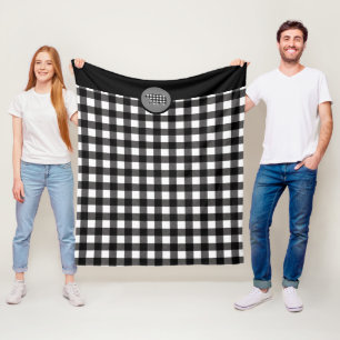 Couverture Polaire Ours Plaid Noir Blanc