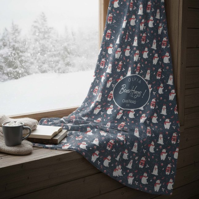 Couverture Polaire Ours polaire Hugs Noël Année ID851 (Créateur téléchargé)