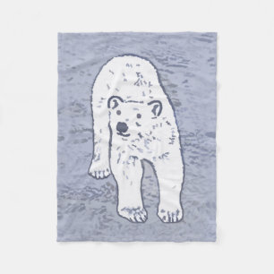 Couverture Polaire Ours polaire sur la peinture sur glace - Art origi