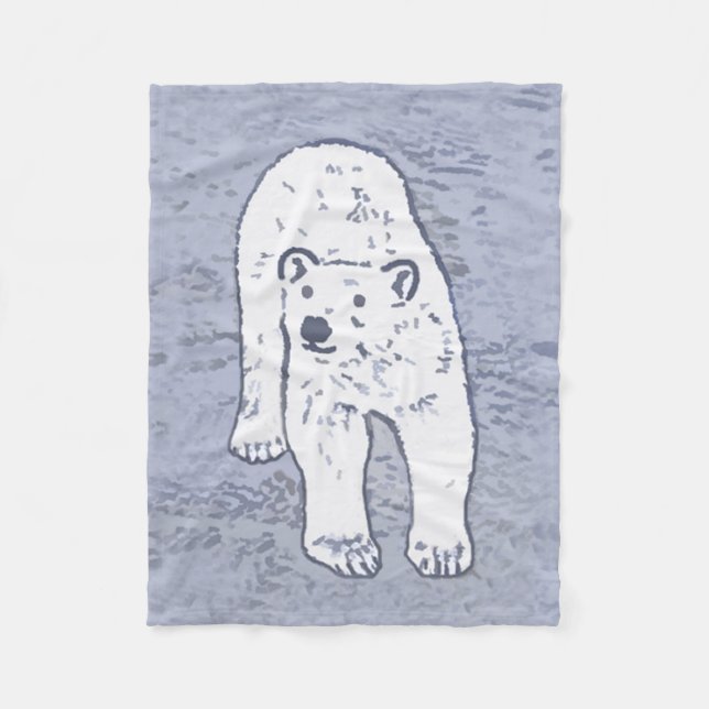 Couverture Polaire Ours polaire sur la peinture sur glace - Art origi (Devant)