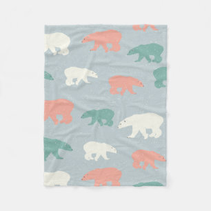 Couverture Polaire Ours polaires Motif d'hiver de Noël