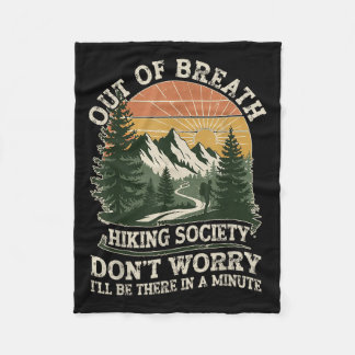 Couverture Polaire Out Of Breath Randonnée Society Drôle Citation Ext