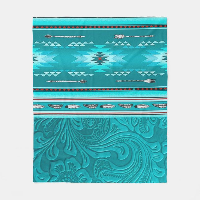 Couverture Polaire Outil en cuir Turquoise Tribal Navajo (Devant)