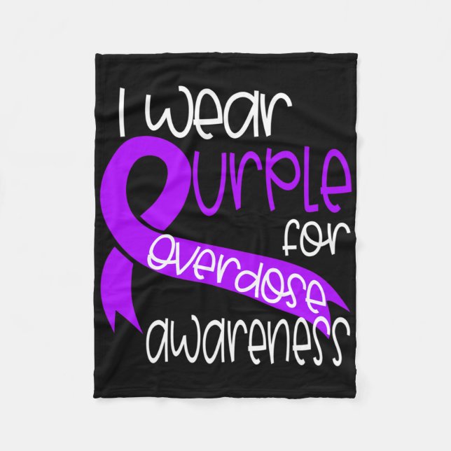Couverture Polaire Overdose Awareness Purple Ribbon Drug Addiction 11 (Devant)