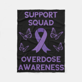 Couverture Polaire Overdose Awareness Support Squad Butterfly Purple 