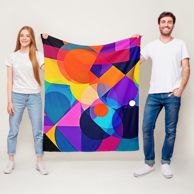 Couverture Polaire Overlapping Hues: Abstract Fusion (En situation)