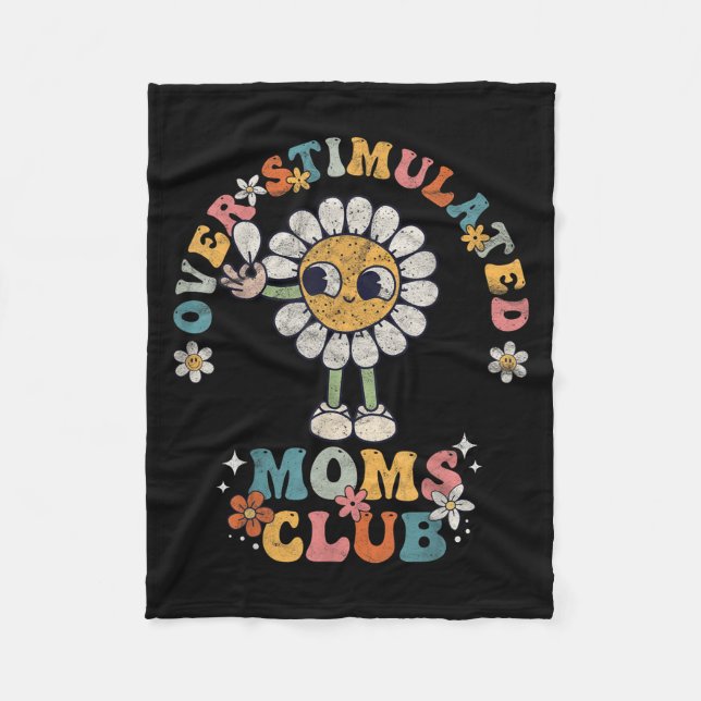 Couverture Polaire Overstimulated Moms Club Groovy Funny Mothers Day  (Devant)