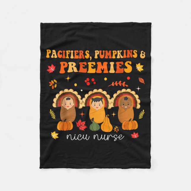 Couverture Polaire Pacifiers Pumpkins Preemies Nicu Nurse Gift  (Devant)