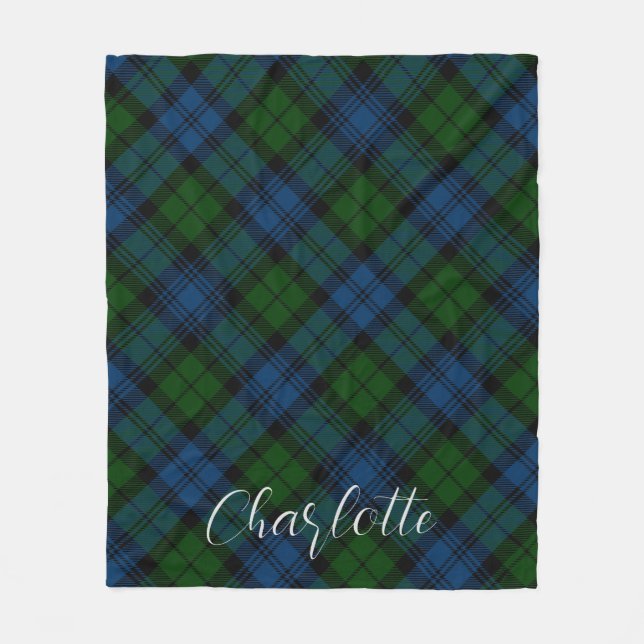Couverture Polaire Paid Blue Green Check Campbell Militaire Tartan (Devant)