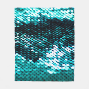 Couverture Polaire Paillette vert foncé texture brillante