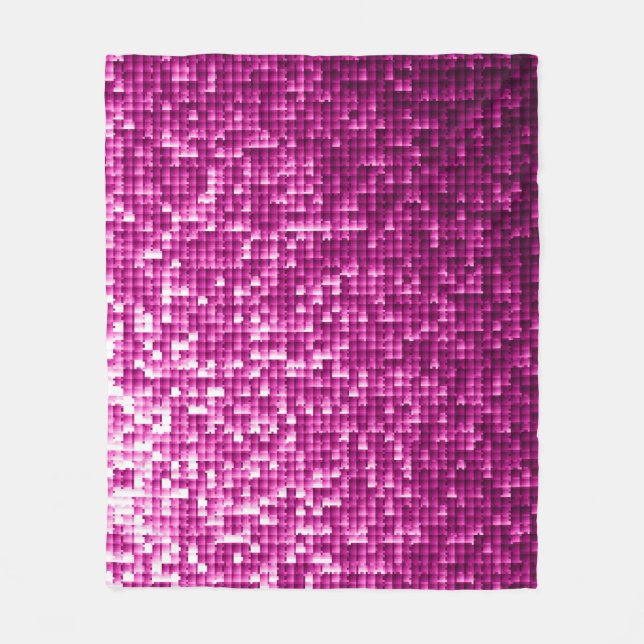 Couverture Polaire Paillettes roses, argent, paillettes noires (Devant)