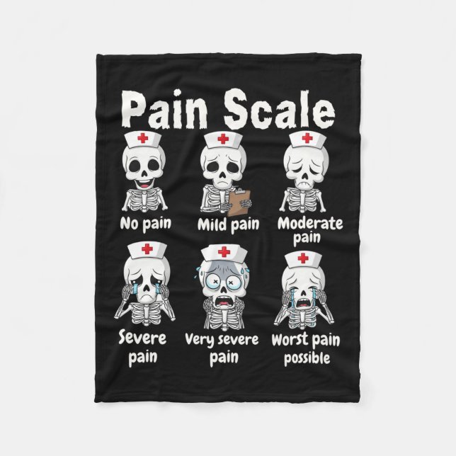 Couverture Polaire Pain Scale Cute Nurse Skeleton Halloween Trauma Fu (Devant)