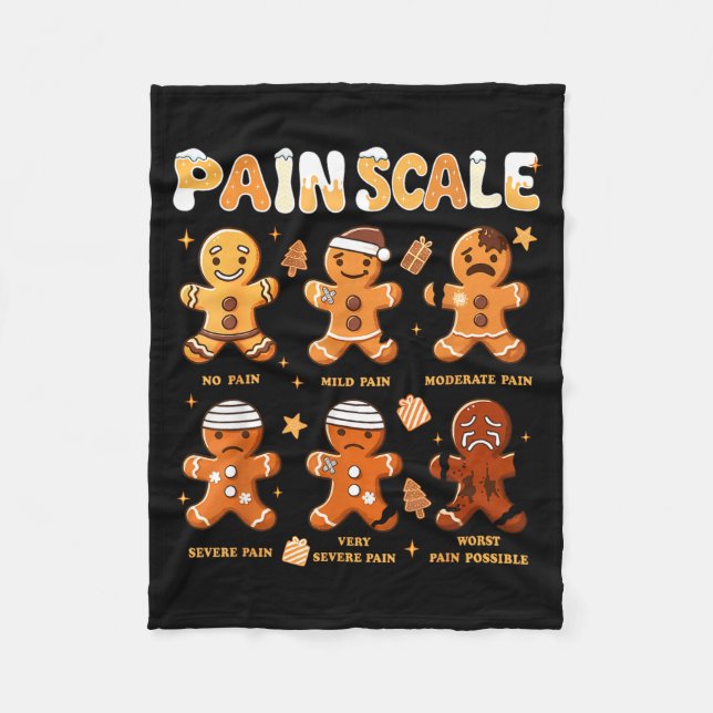 Couverture Polaire Pain Scale Funny Gingerbread Man Christmas Nurse H (Devant)