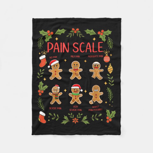 Couverture Polaire Pain Scale Gingerbread Essment Rn Er Nurse Christm (Devant)