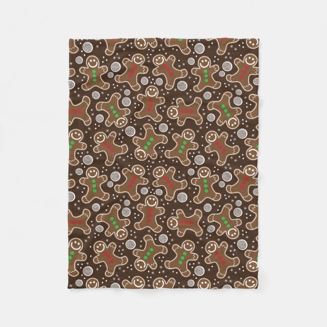 Couverture Polaire Pains d'épices Brown Red Green Christmas (Devant)