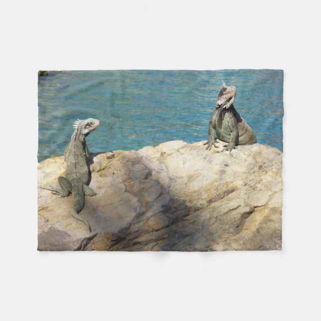 Couverture Polaire Paire de Iguanas Photographie de la faune tropical (Devant (Horizontal))