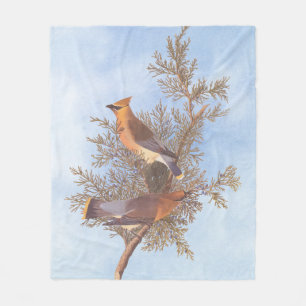 Couverture Polaire Paire d'oiseaux de cirage de cèdre d'Audubon sur À