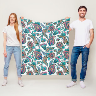 Couverture Polaire Paisley ethnique coloré motif